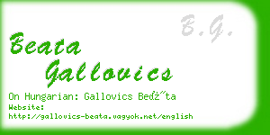 beata gallovics business card